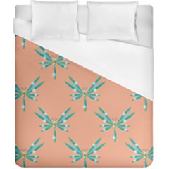 Turquoise Dragonfly Insect Paper Duvet Cover (california King Size) by Alisyart