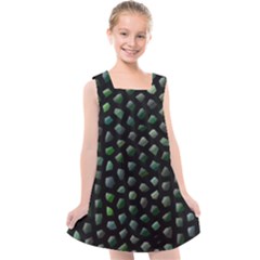 Abstract Green Design Scales Kids  Cross Back Dress by Wegoenart