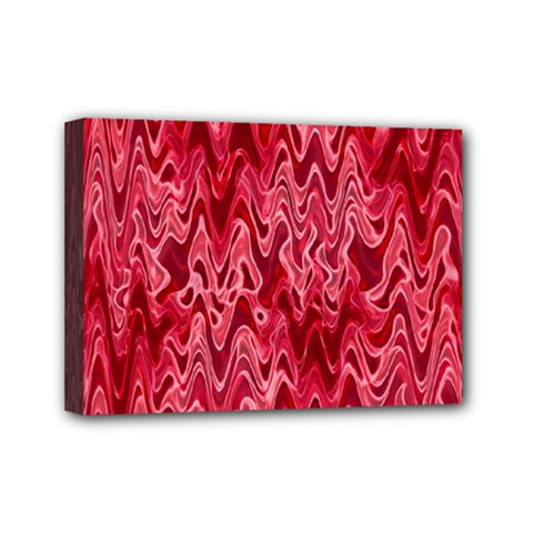 Background Abstract Surface Red Mini Canvas 7  X 5  (stretched) by Wegoenart