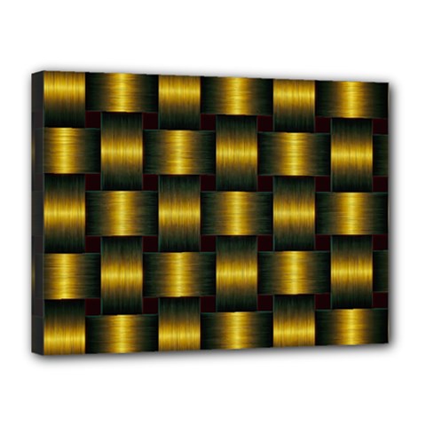 Background Pattern Desktop Metal Gold Golden Canvas 16  X 12  (stretched) by Wegoenart