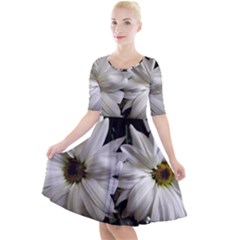 Daisies Quarter Sleeve A-line Dress by bestdesignintheworld