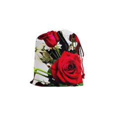 Roses 1 1 Drawstring Pouch (small) by bestdesignintheworld