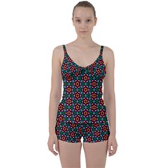 Pattern  Tie Front Two Piece Tankini by Sobalvarro