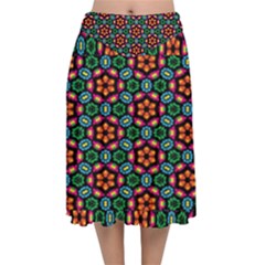 Pattern  Velvet Flared Midi Skirt by Sobalvarro