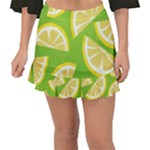 Lemon Fruit Healthy Fruits Food Fishtail Mini Chiffon Skirt
