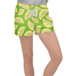 Lemon Fruit Healthy Fruits Food Women s Velour Lounge Shorts