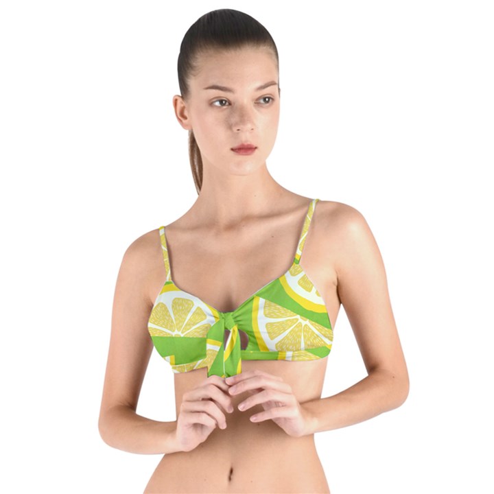 Lemon Fruit Healthy Fruits Food Tie Up Cut Bikini Top