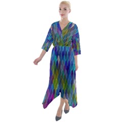 Background  Quarter Sleeve Wrap Front Maxi Dress by Sobalvarro