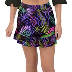 Leaves  Fishtail Mini Chiffon Skirt by Sobalvarro