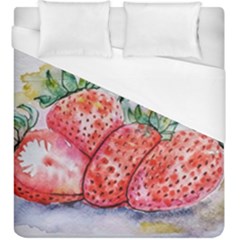 Strawberry Watercolor Figure Duvet Cover (king Size) by Wegoenart