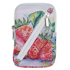 Strawberry Watercolor Figure Belt Pouch Bag (large) by Wegoenart