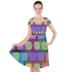 Pattern  Cap Sleeve Midi Dress by Sobalvarro
