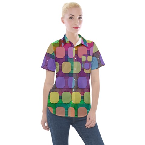 Pattern  Women s Short Sleeve Pocket Shirt by Sobalvarro