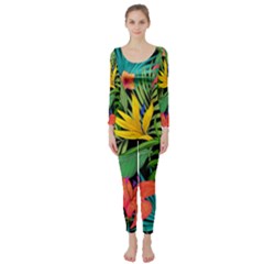 Tropical Greens Long Sleeve Catsuit by Sobalvarro