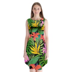Tropical Greens Sleeveless Chiffon Dress   by Sobalvarro