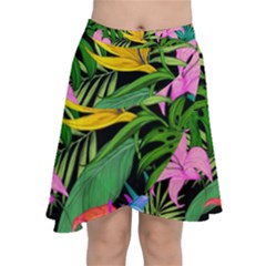 Tropical Greens Chiffon Wrap Front Skirt by Sobalvarro