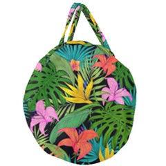 Tropical Greens Giant Round Zipper Tote by Sobalvarro