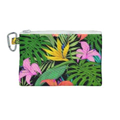 Tropical Greens Canvas Cosmetic Bag (medium) by Sobalvarro