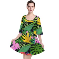Tropical Greens Velour Kimono Dress by Sobalvarro