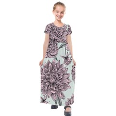 Flowers Kids  Short Sleeve Maxi Dress by Sobalvarro