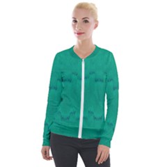 Love To One Color To Love Green Velour Zip Up Jacket by pepitasart