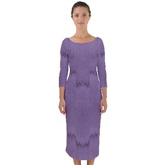 Love To One Color To Love Purple Quarter Sleeve Midi Bodycon Dress by pepitasart