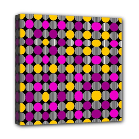 Polka Dots Two Times 4 Black Mini Canvas 8  X 8  (stretched) by impacteesstreetwearten