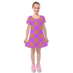 Polka Dots Two Times 7 Kids  Short Sleeve Velvet Dress by impacteesstreetwearten