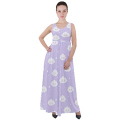 Kawaii Cloud Pattern Empire Waist Velour Maxi Dress by Valentinaart