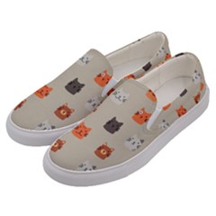 Cat Faces Pattern Men s Canvas Slip Ons by Vaneshart
