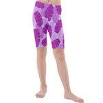 Exotic Tropical Leafs Watercolor Pattern Kids  Mid Length Swim Shorts