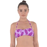 Exotic Tropical Leafs Watercolor Pattern Halter Bandeau Bikini Top