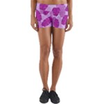 Exotic Tropical Leafs Watercolor Pattern Yoga Shorts