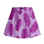 Exotic Tropical Leafs Watercolor Pattern Mini Flare Skirt