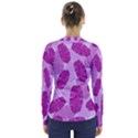 Exotic Tropical Leafs Watercolor Pattern V-Neck Long Sleeve Top View2