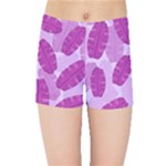 Exotic Tropical Leafs Watercolor Pattern Kids  Sports Shorts