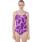 Exotic Tropical Leafs Watercolor Pattern Cut Out Top Tankini Set