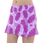 Exotic Tropical Leafs Watercolor Pattern Tennis Skirt