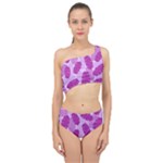 Exotic Tropical Leafs Watercolor Pattern Spliced Up Two Piece Swimsuit