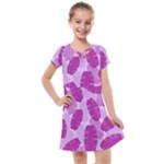Exotic Tropical Leafs Watercolor Pattern Kids  Cross Web Dress