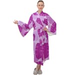 Exotic Tropical Leafs Watercolor Pattern Maxi Velour Kimono