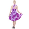 Exotic Tropical Leafs Watercolor Pattern Halter Party Swing Dress  View2