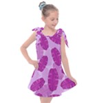 Exotic Tropical Leafs Watercolor Pattern Kids  Tie Up Tunic Dress