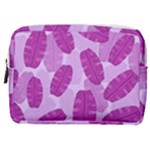 Exotic Tropical Leafs Watercolor Pattern Make Up Pouch (Medium)