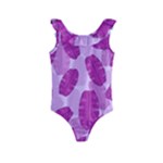 Exotic Tropical Leafs Watercolor Pattern Kids  Frill Swimsuit