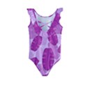 Exotic Tropical Leafs Watercolor Pattern Kids  Frill Swimsuit View2