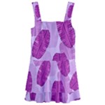Exotic Tropical Leafs Watercolor Pattern Kids  Layered Skirt Swimsuit
