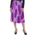 Exotic Tropical Leafs Watercolor Pattern Classic Velour Midi Skirt 