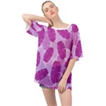 Exotic Tropical Leafs Watercolor Pattern Oversized Chiffon Top