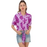 Exotic Tropical Leafs Watercolor Pattern Tie Front Shirt 
